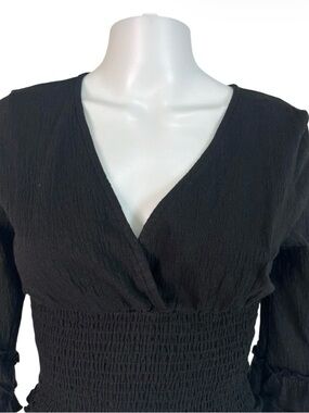 0194 Altar'd State Black Smocked Crop Top